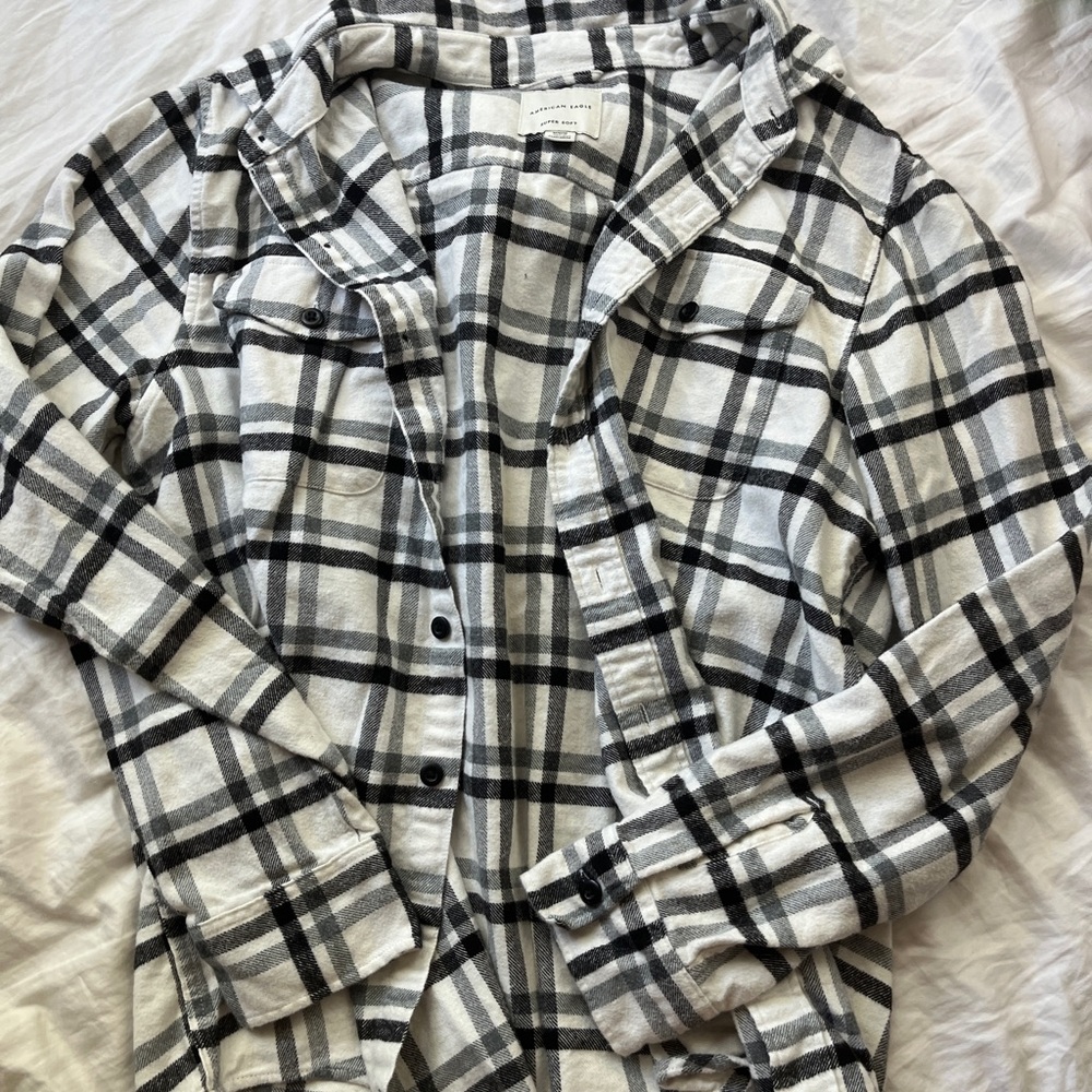 American eagle super soft button up flannel jacket